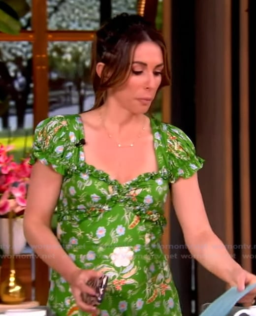 Alyssa’s green floral print dress on The View