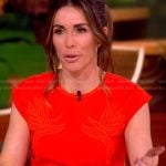Alyssa’s red floral embroidered dress on The View
