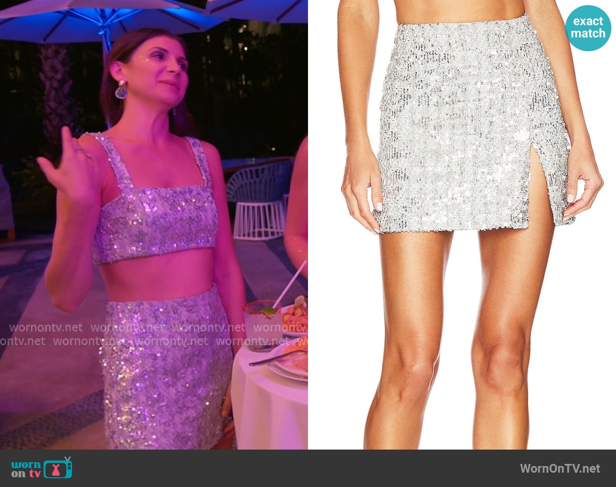 Amanda Uprichard Dale Mini Skirt worn by Janet Caperna on The Valley