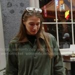Amanda’s green jacket with corduroy collar on In The City