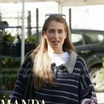 Amanda’s navy striped collared sweater on In The City