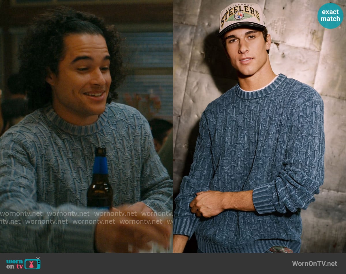 American Eagle Cable knit Sweater worn by John Tucker (Jalen Thomas Brooks) on Off Campus