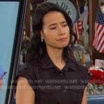 Amy’s black short sleeve utility shirtdress on Days of our Lives
