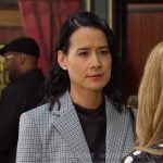 Amy’s blue plaid plaid blazer on Days of our Lives
