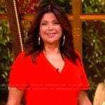 Ana’s red ribbed dress on The View