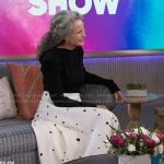 Andie MacDowell's white spotted skirt on The Kelly Clarkson Show