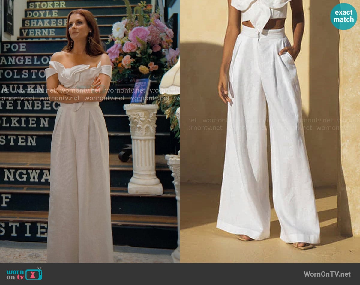 Andres Otalora Kushi Pants worn by Maddie Townsend (JoAnna Garcia Swisher) on Sweet Magnolias