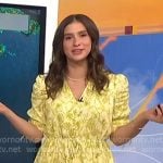 Angie Lassman’s yellow floral mini dress on NBC News Daily