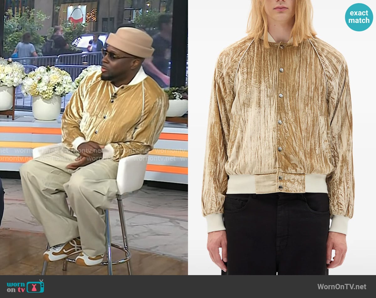 Wyclef Jean’s beige velvet jacket on Today