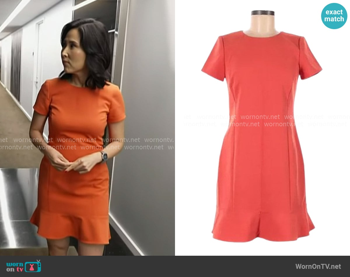 Ann Taylor Flounce Hem Mini Dress worn by Vicky Nguyen on NBC News Daily