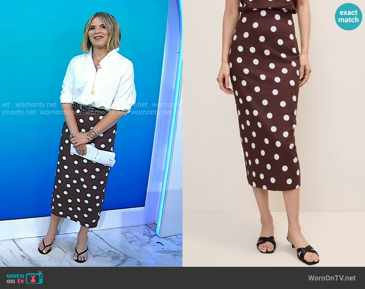 Jenna’s brown polka dot pencil skirt on Today