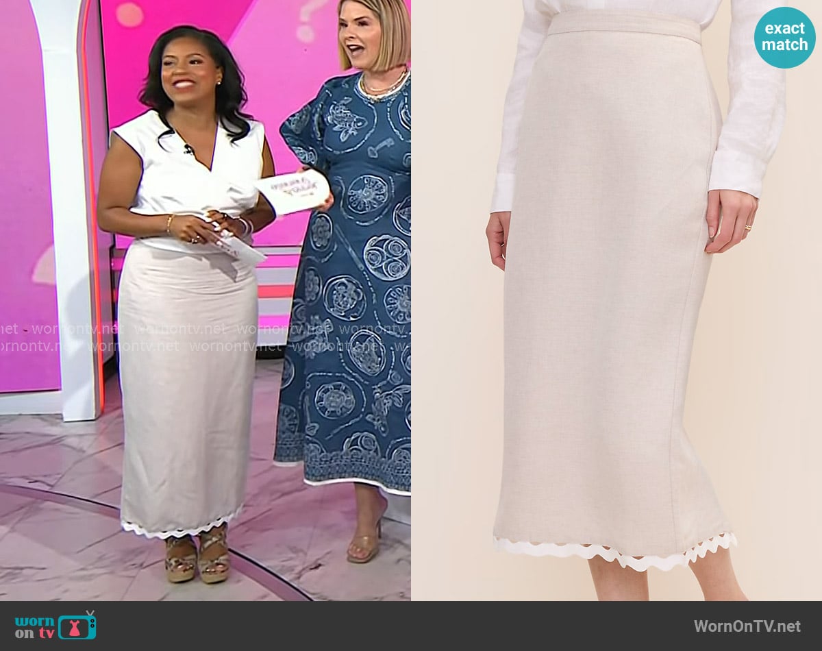 Sheinelle’s beige skirt on Today