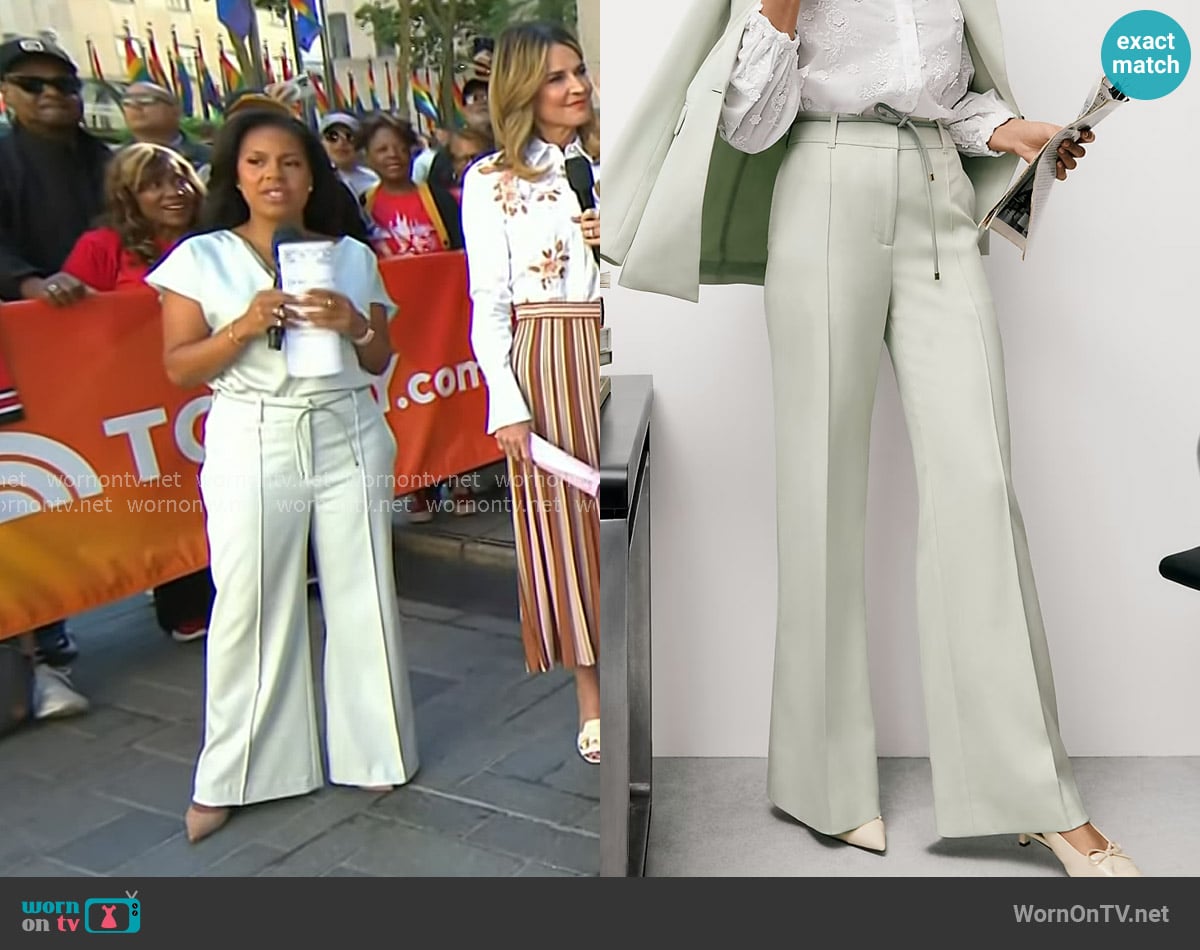 Sheinelle’s mint belted pants on Today
