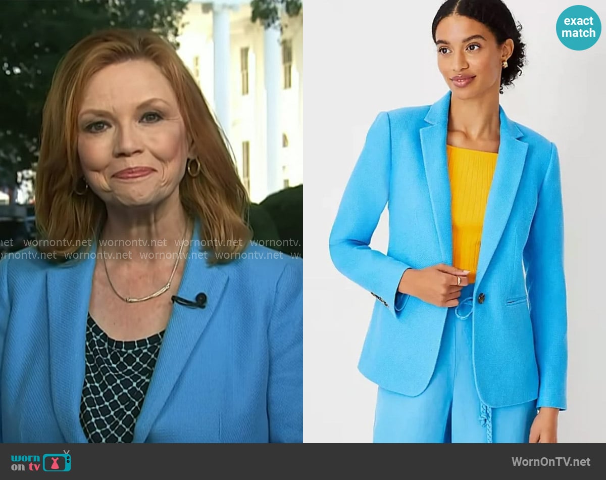 Ann Taylor The Hutton Blazer in Pique Texture worn by Kelly O’donnell on Today