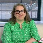 Anna McCallie’s green printed dress on Today