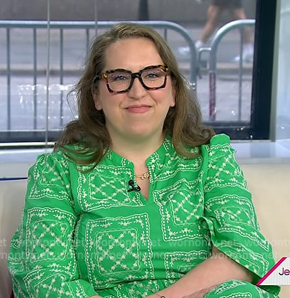 Anna McCallie’s green printed dress on Today