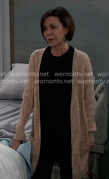 Anna’s beige cardigan on General Hospital