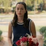 Annie’s navy textured top on Sweet Magnolias