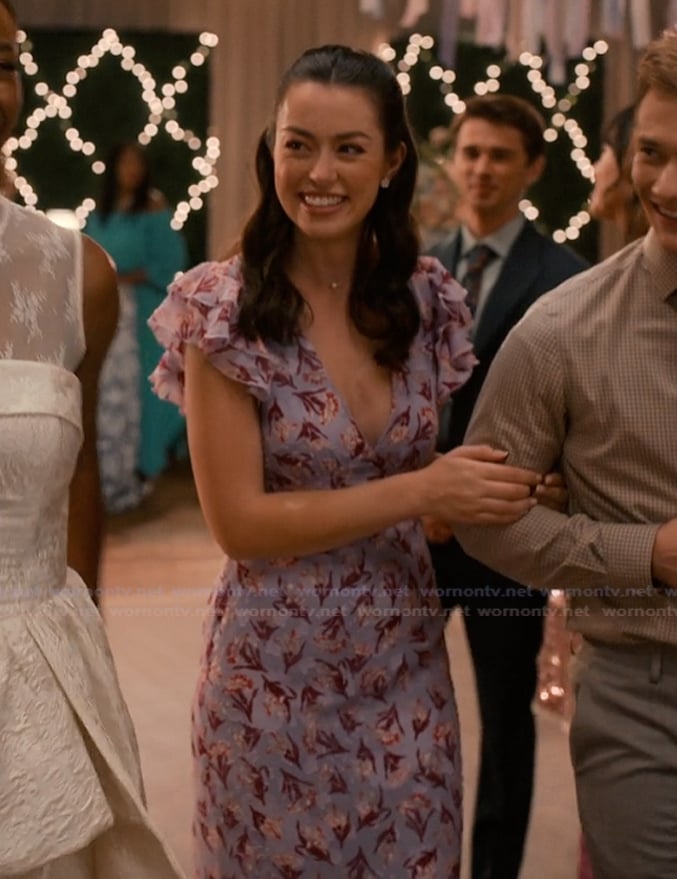 Annie’s purple floral ruffle dress on Sweet Magnolias