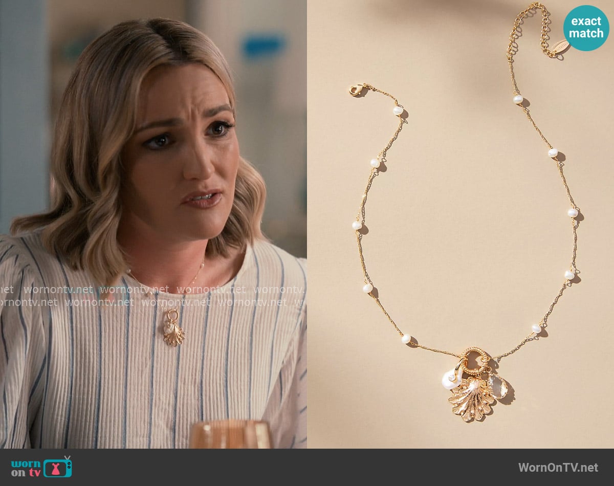 Anthropologie Coastal Charm Beaded Necklace worn by Noreen Fitzgibbons (Jamie Lynn Spears) on Sweet Magnolias