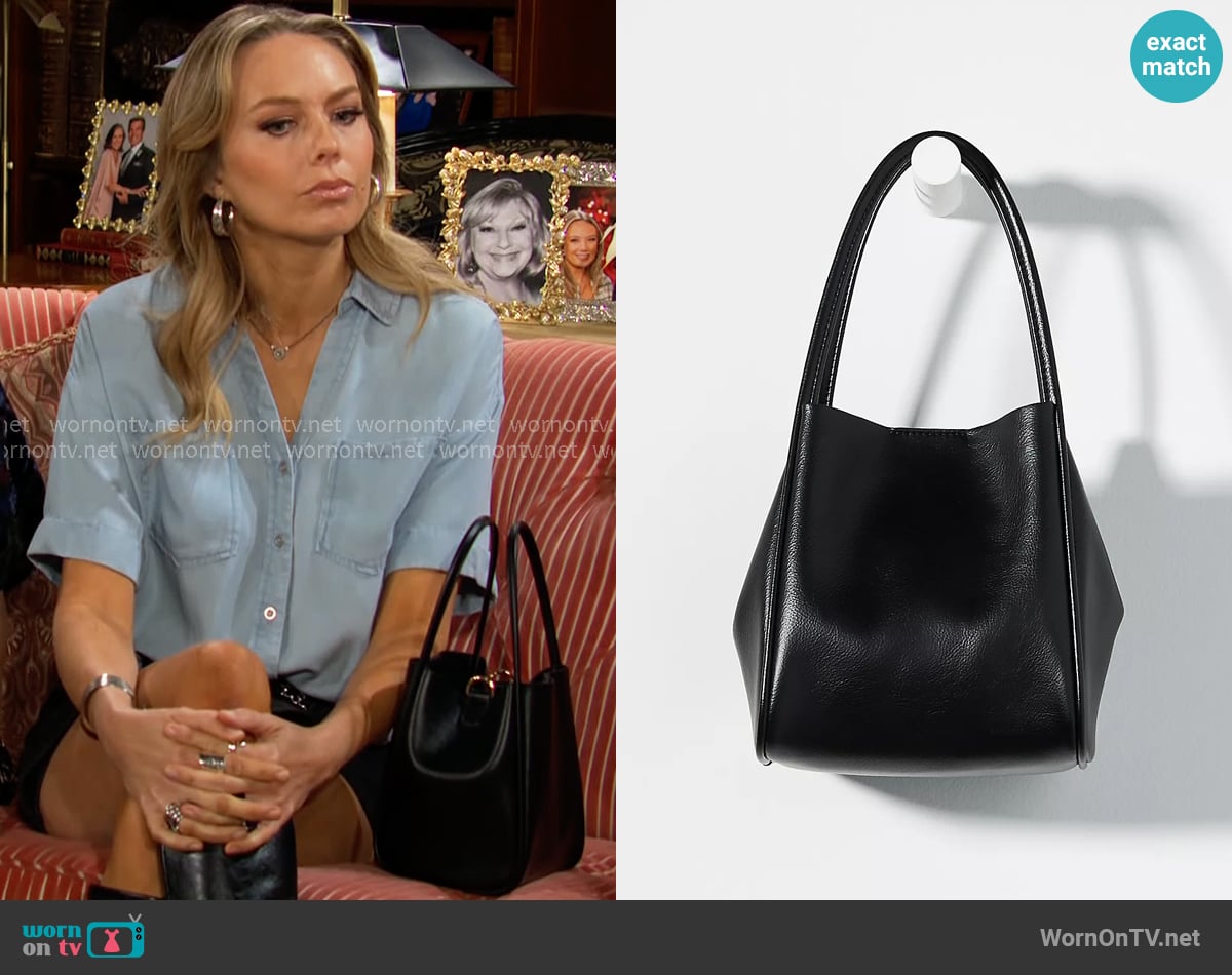 Anthropologie Hollace Tote Mini Edition in Black worn by Abby Newman (Melissa Ordway) on The Young and the Restless