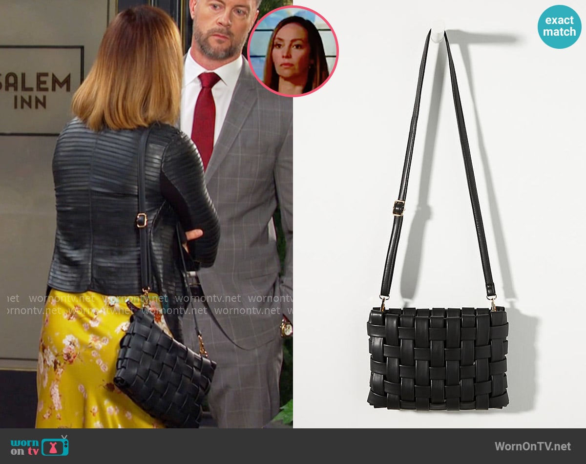 Anthropologie Lindy Woven Clutch worn by Gwen Rizczech (Emily O'Brien) on Days of our Lives