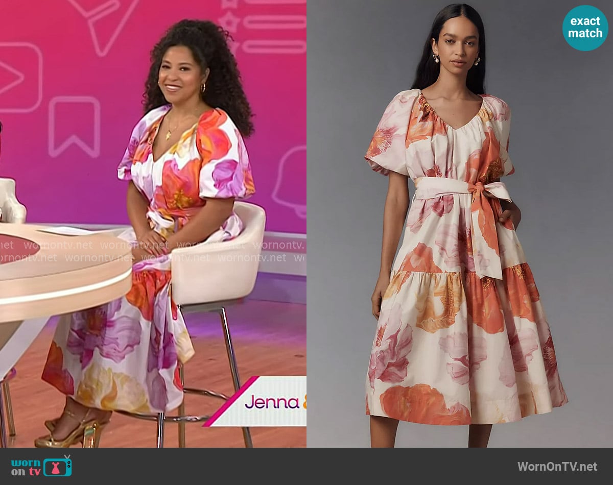 Arianna’s floral puff sleeve dress on Today Arianna’s floral puff sleeve dress on Today