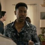 Antoine’s blue printed shirt on Not Suitable For Work