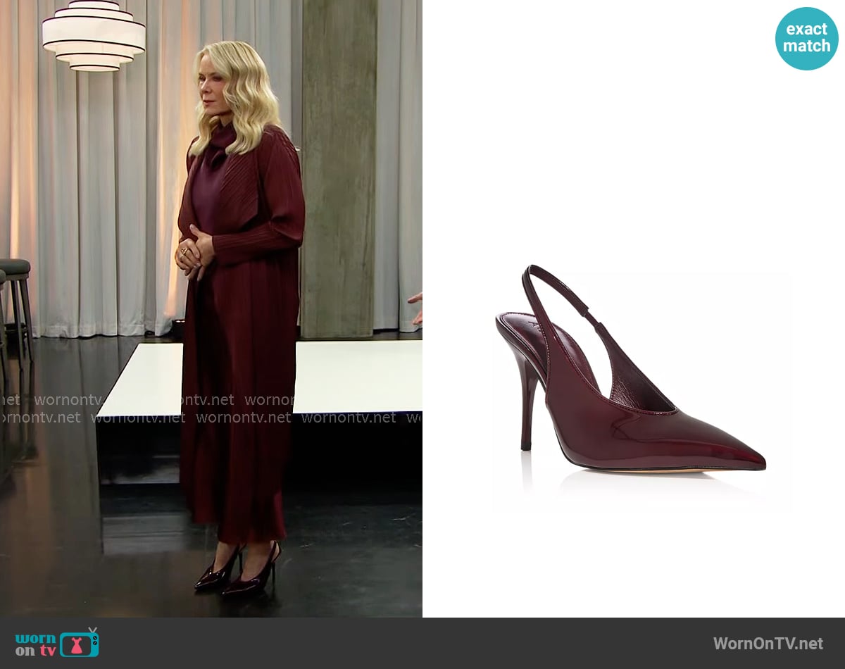 Brooke’s burgundy slingback pumps on The Bold and the Beautiful