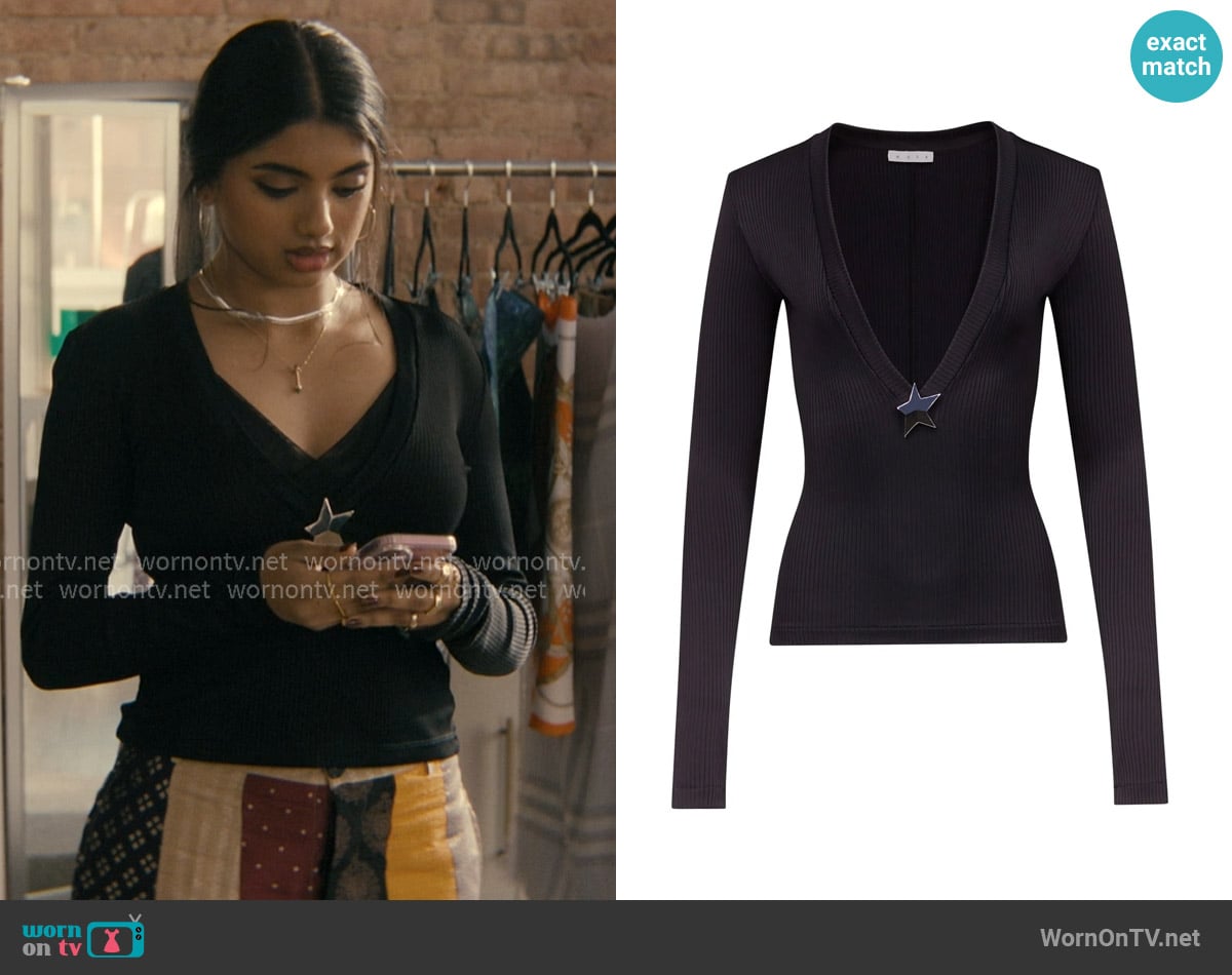 Area Star Stud-detail long-sleeve jumper worn by Abhinaya Chilukuri (Avantika) on Not Suitable For Work