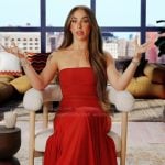 Ariana’s red strapless confessional dress on Next Gen NYC