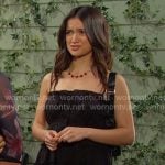 Ari’s black gathered mini dress on Days of our Lives