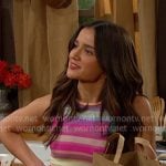 Ari’s multicolor stripe crop top on Days of our Lives