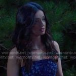 Ari’s navy floral strapless dress on Days of our Lives