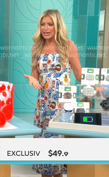 Ashley Bellman’s graphic print midi dress on CBS Mornings