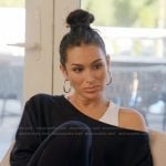 Ashley’s black off shoulder sweater on The Real Housewives of Rhode Island