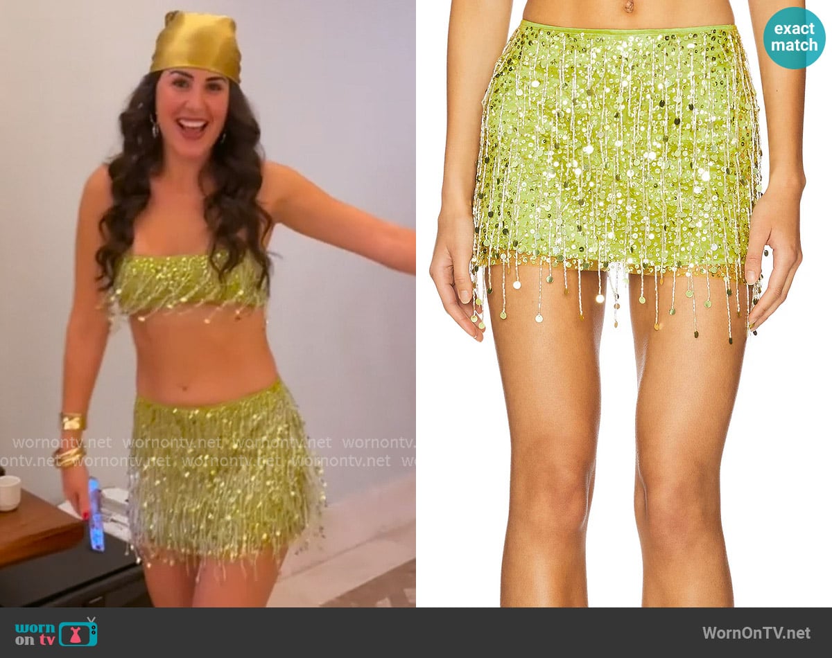 ASTA Resort Yasmin Hand Beaded Mini Skirt worn by Michelle Saniei on The Valley