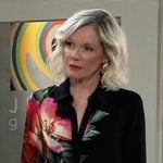 Ava's black flower print dress on General Hospital