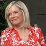 Ava's red floral dress on General Hospital