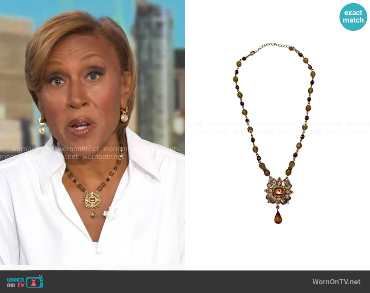 Avon Bead Pendant Necklace worn by Robin Roberts on Good Morning America