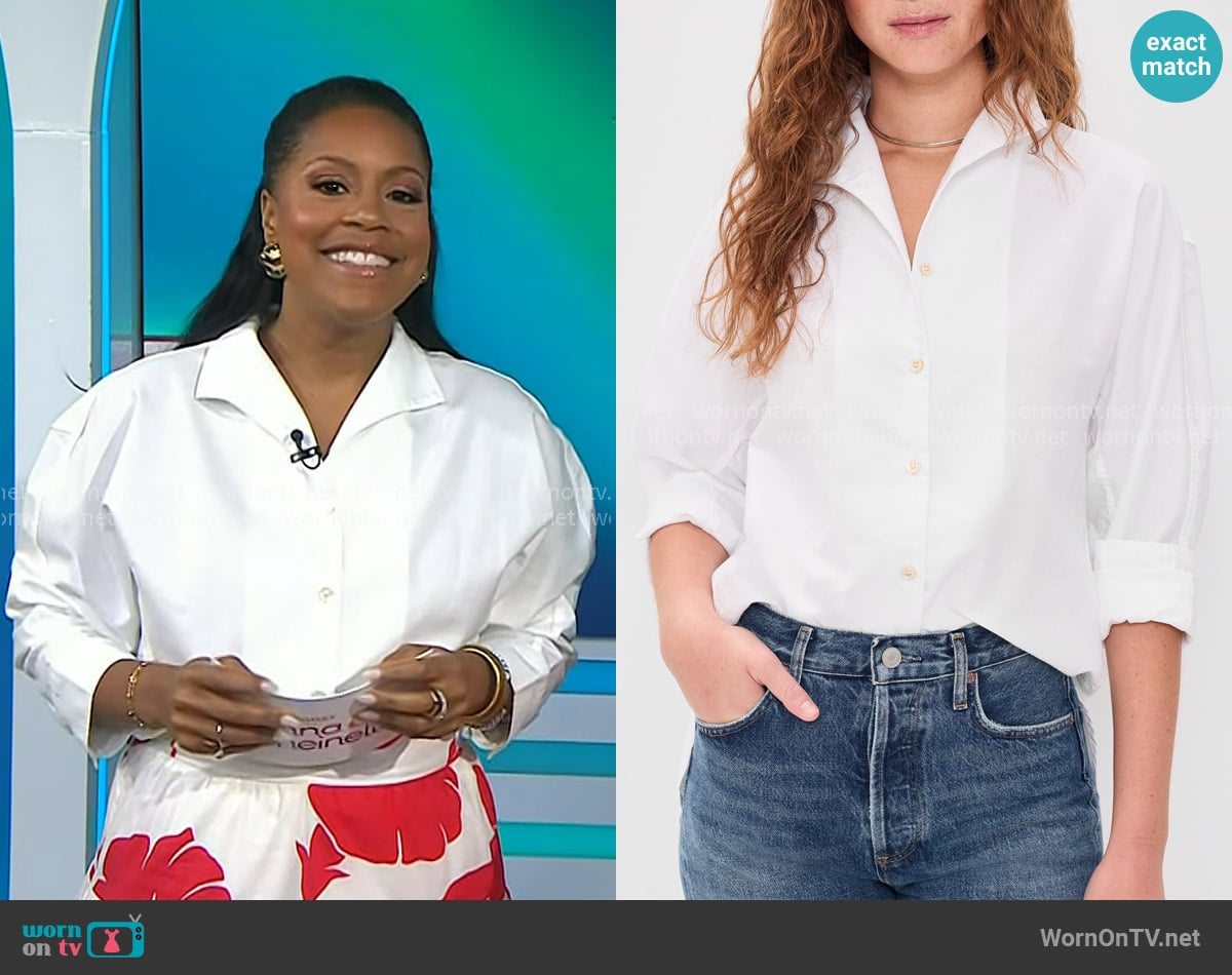 Sheinelle’s white shirt on Today