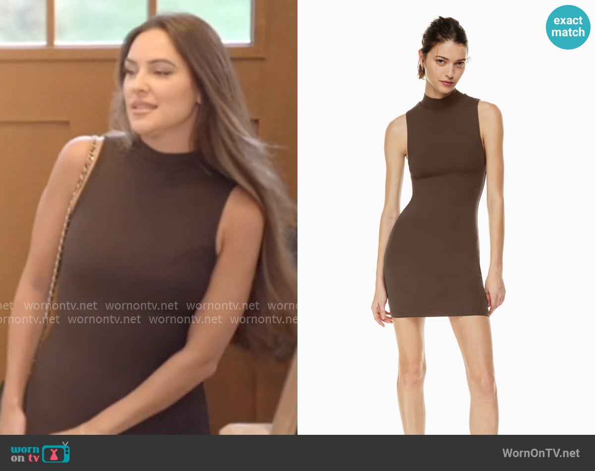 Babaton Contour Mockneck Mini Dress worn by Kelsey Swanson on The Real Housewives of Rhode Island