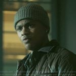 Bakari’s brown quilted jacket on The Chi