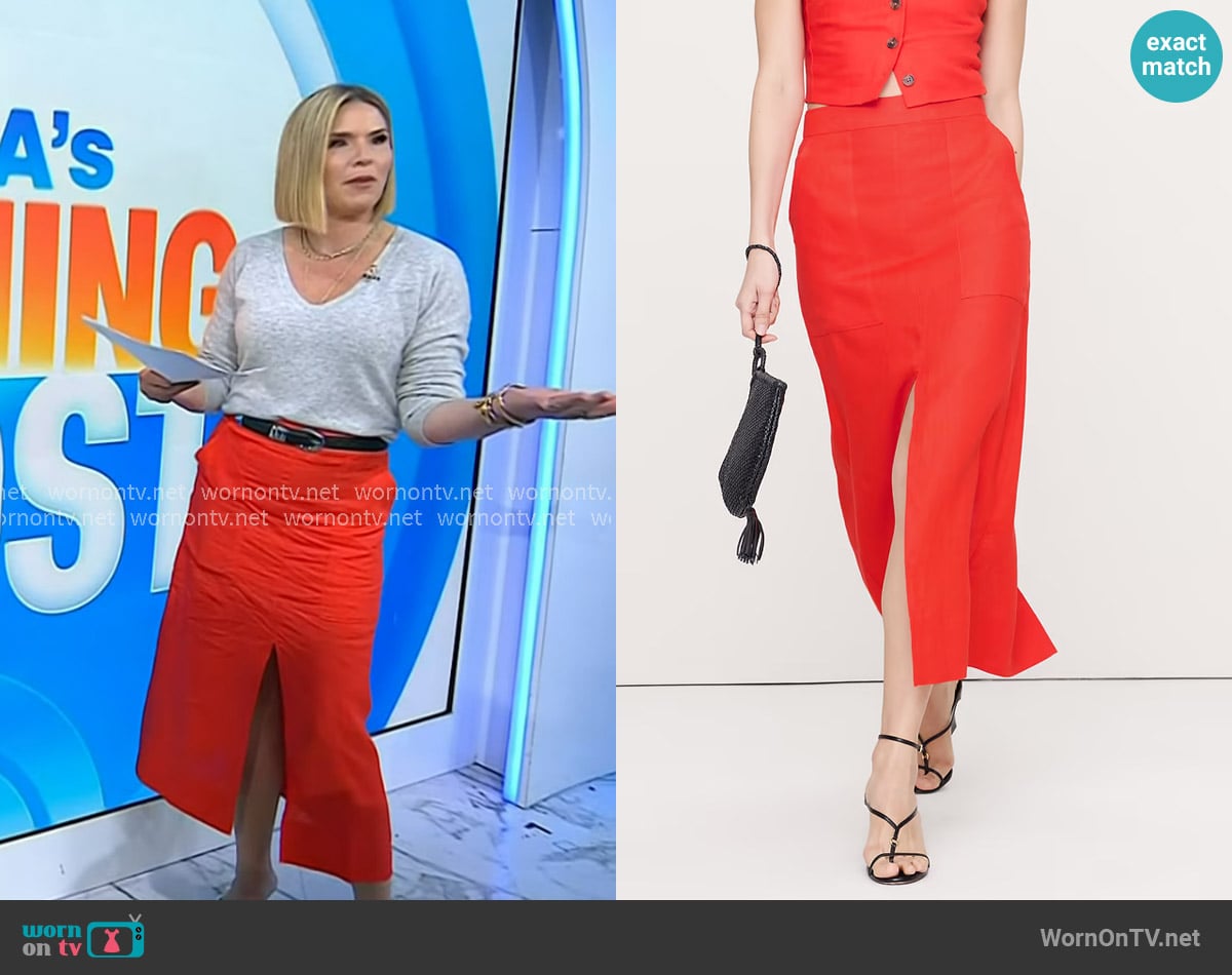 Jenna’s red slit skirt on Today