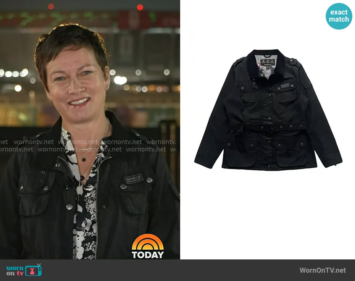 Barbour June International Waxed Moto Jacket worn by Stephanie Gosk on Today