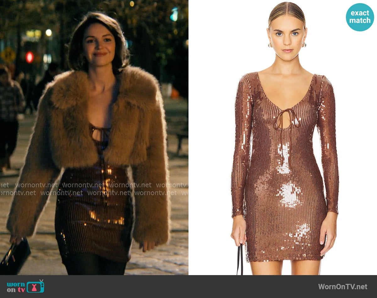 Bardot Verona Sequin Mini Dress worn by AJ Pascarelli (Ella Hunt) on Not Suitable For Work