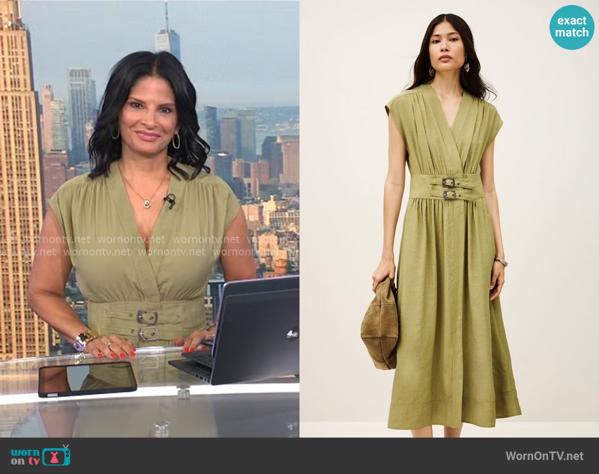 Darlene’s green double buckle waist dress on Today