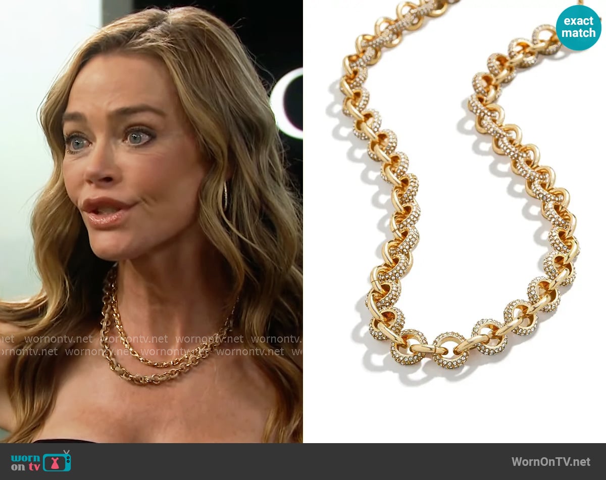 Baublebar Pavé Chain Link Necklace worn by Shauna Fulton (Denise Richards) on The Bold and the Beautiful