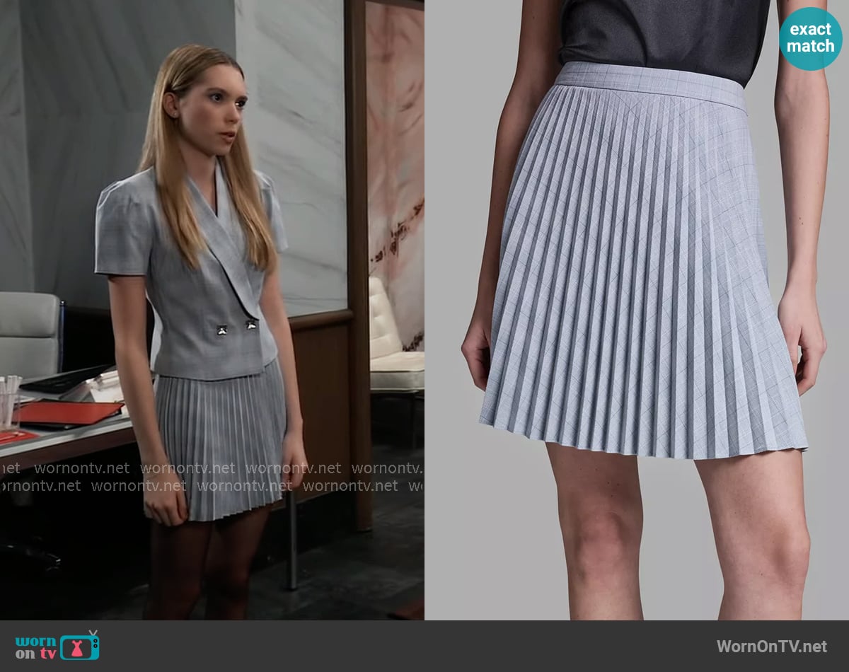 BCBG Plaid Pleated Mini Skirt worn by Charlotte Cassadine (Bluesy Burke) on General Hospital