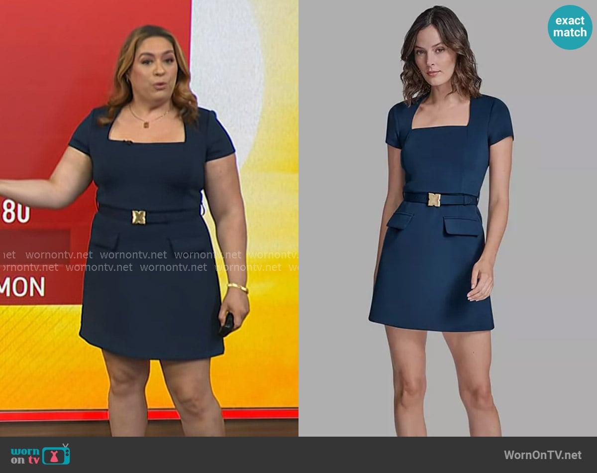 Bcbg Square-neck Belted Dress worn by Violeta Yas on NBC News Daily